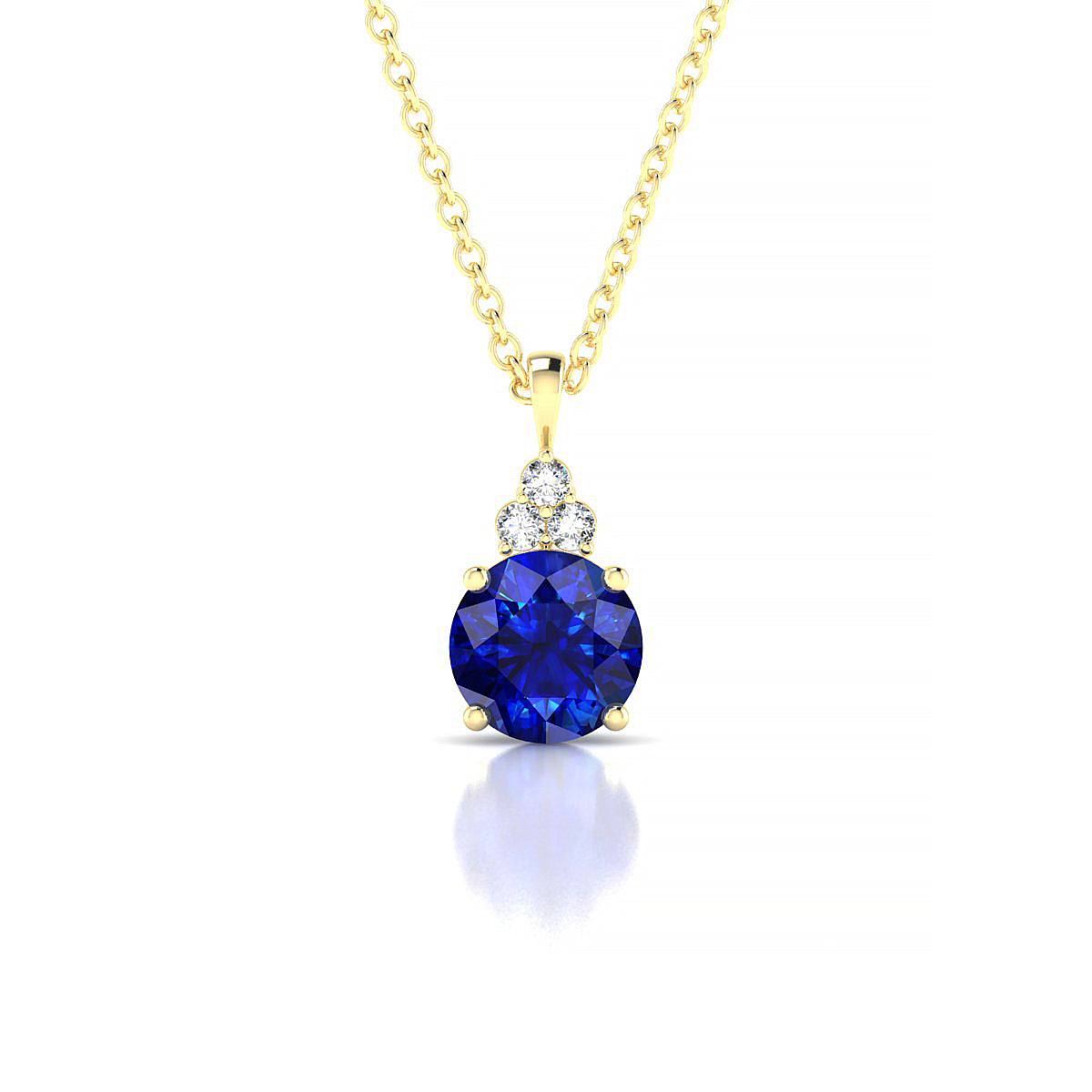 Mirage | 18k Yellow Gold 6 mm Round Sapphire Pendant