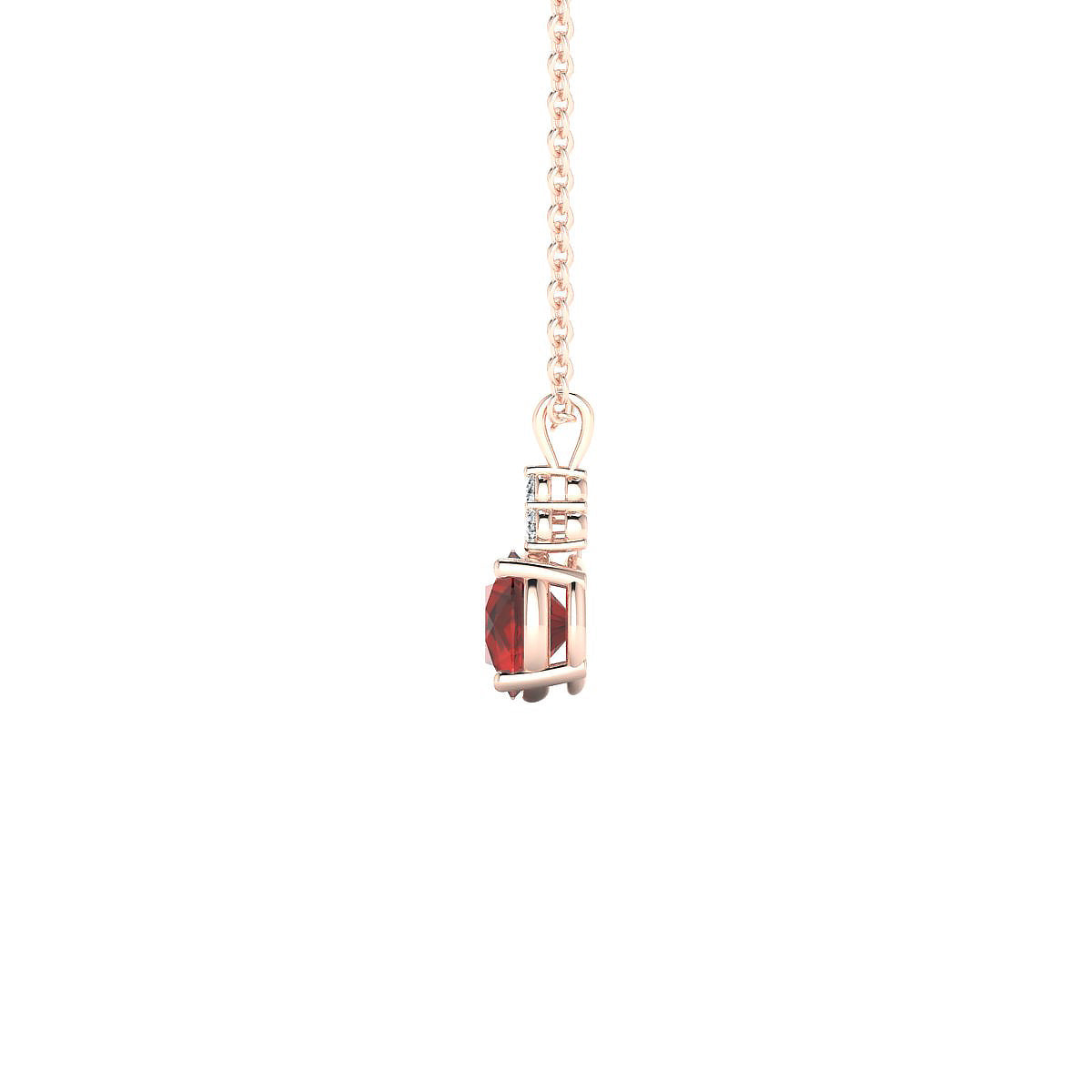 Mirage | 18k Rose Gold 6 mm Round Garnet Pendant