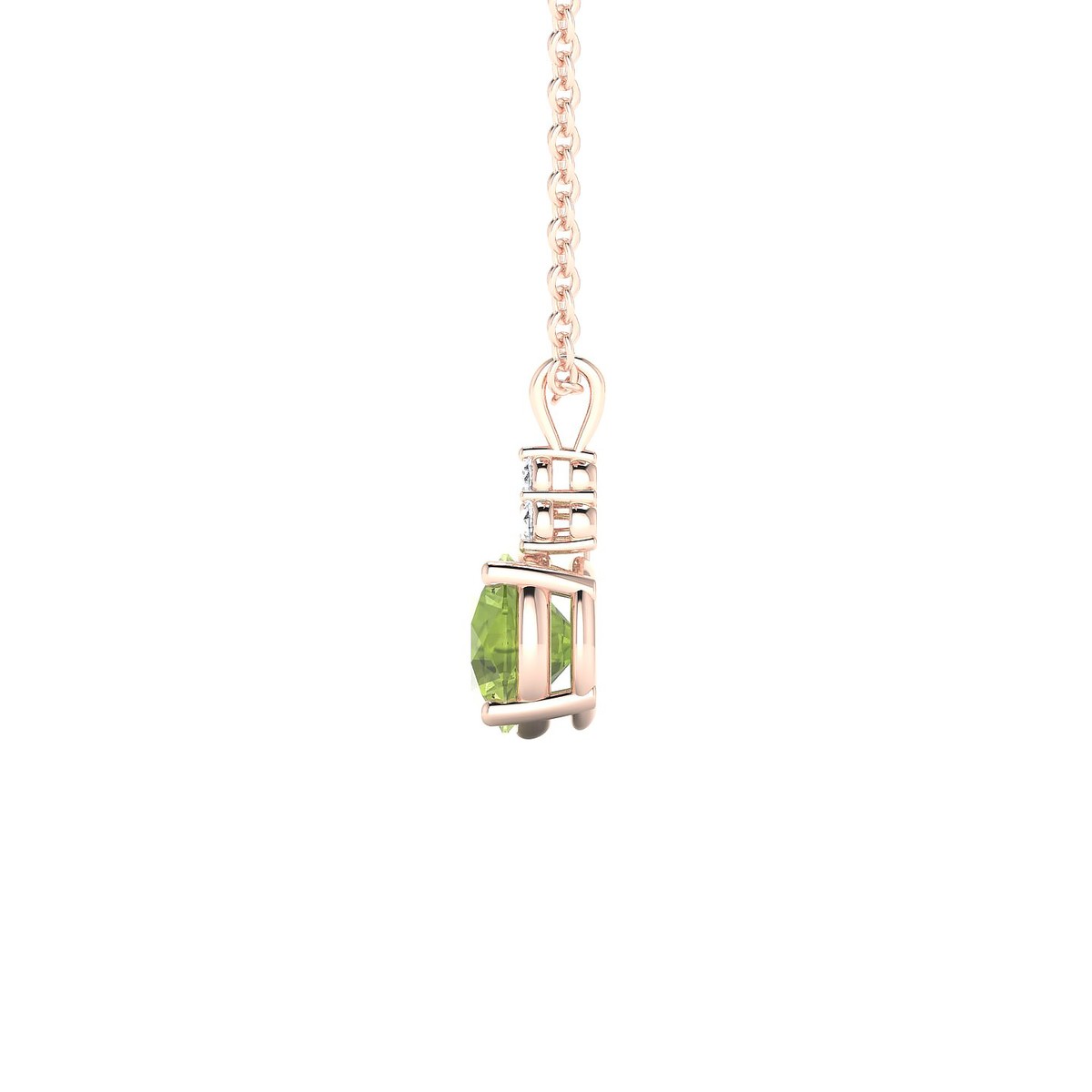 Mirage | 18k Rose Gold 6 mm Round Peridot Pendant