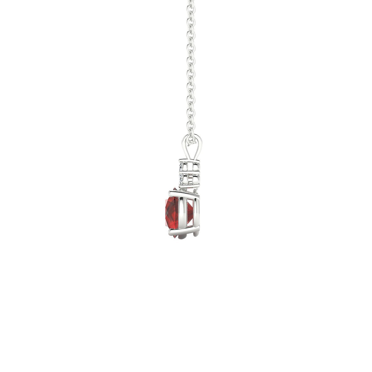 Mirage | 18k White Gold 6 mm Round Garnet Pendant