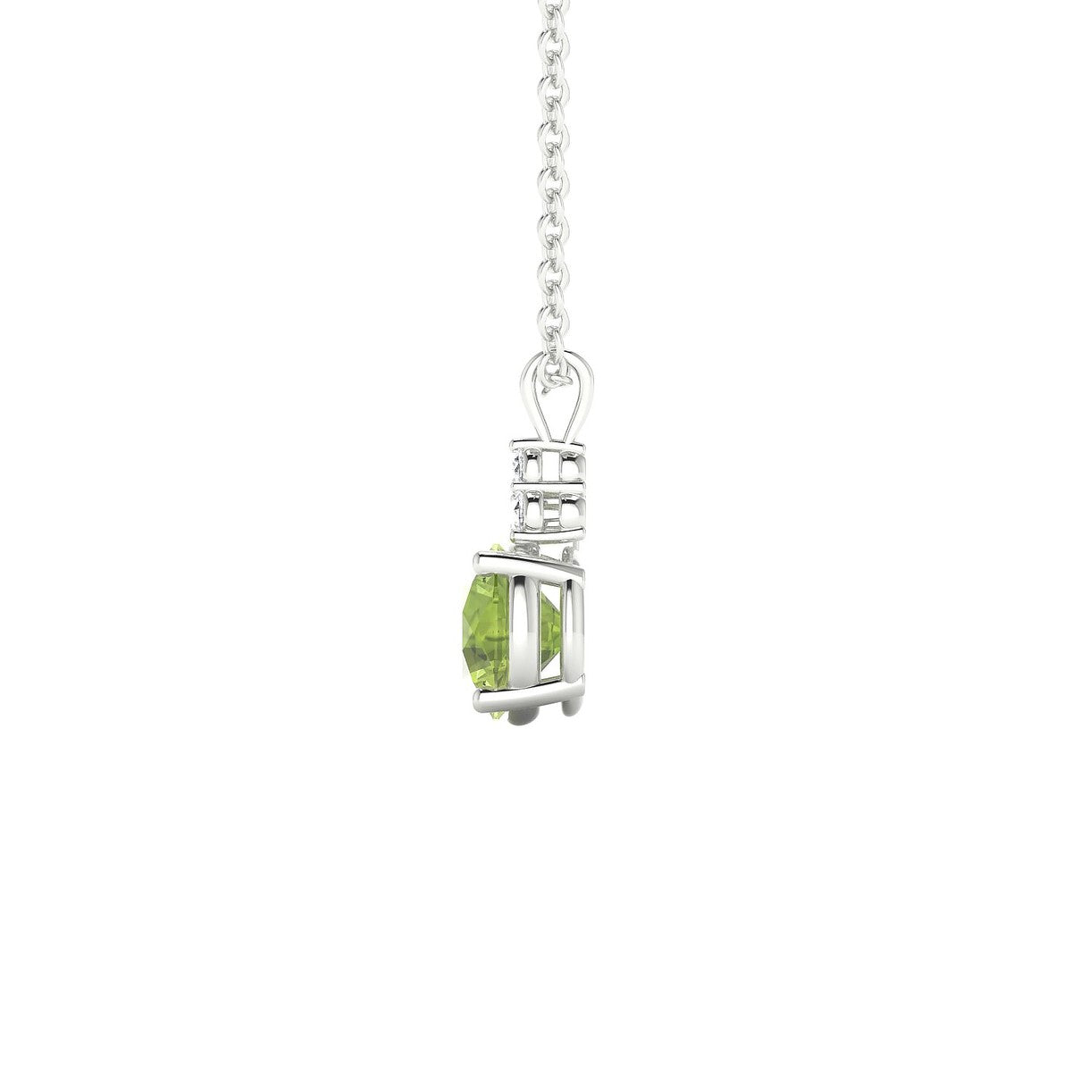 Mirage | 18k White Gold 6 mm Round Peridot Pendant