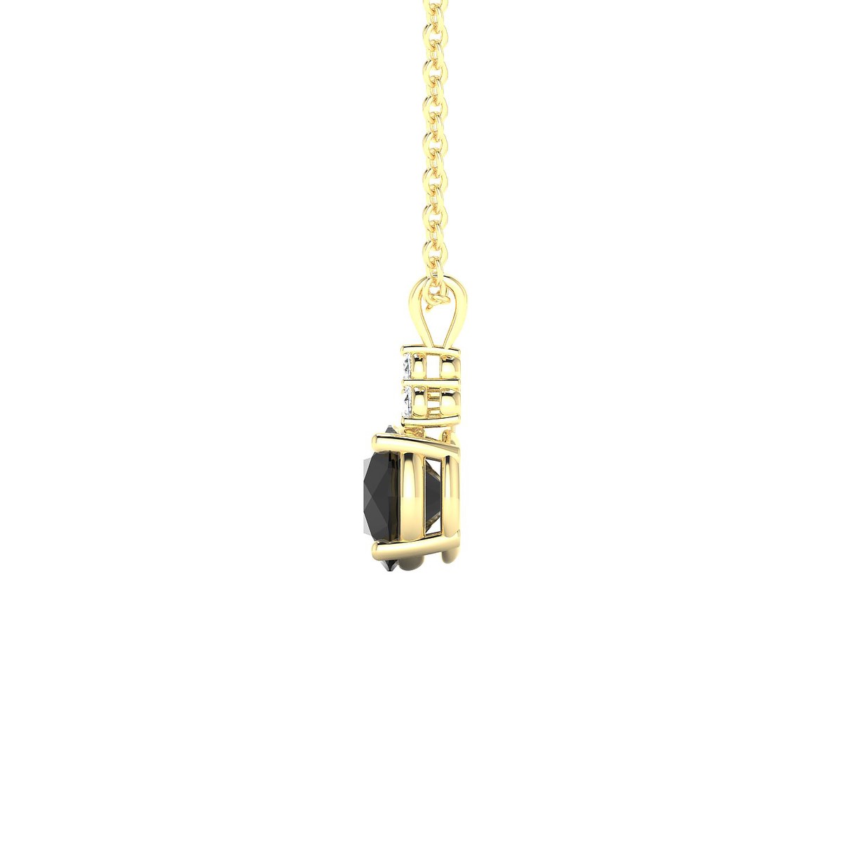 Mirage | 18k Yellow Gold 6 mm Round Black Diamond Pendant