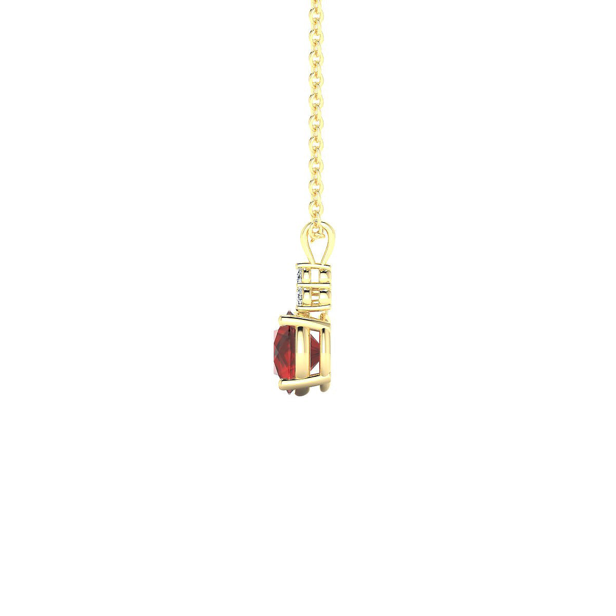 Mirage | 18k Yellow Gold 6 mm Round Garnet Pendant