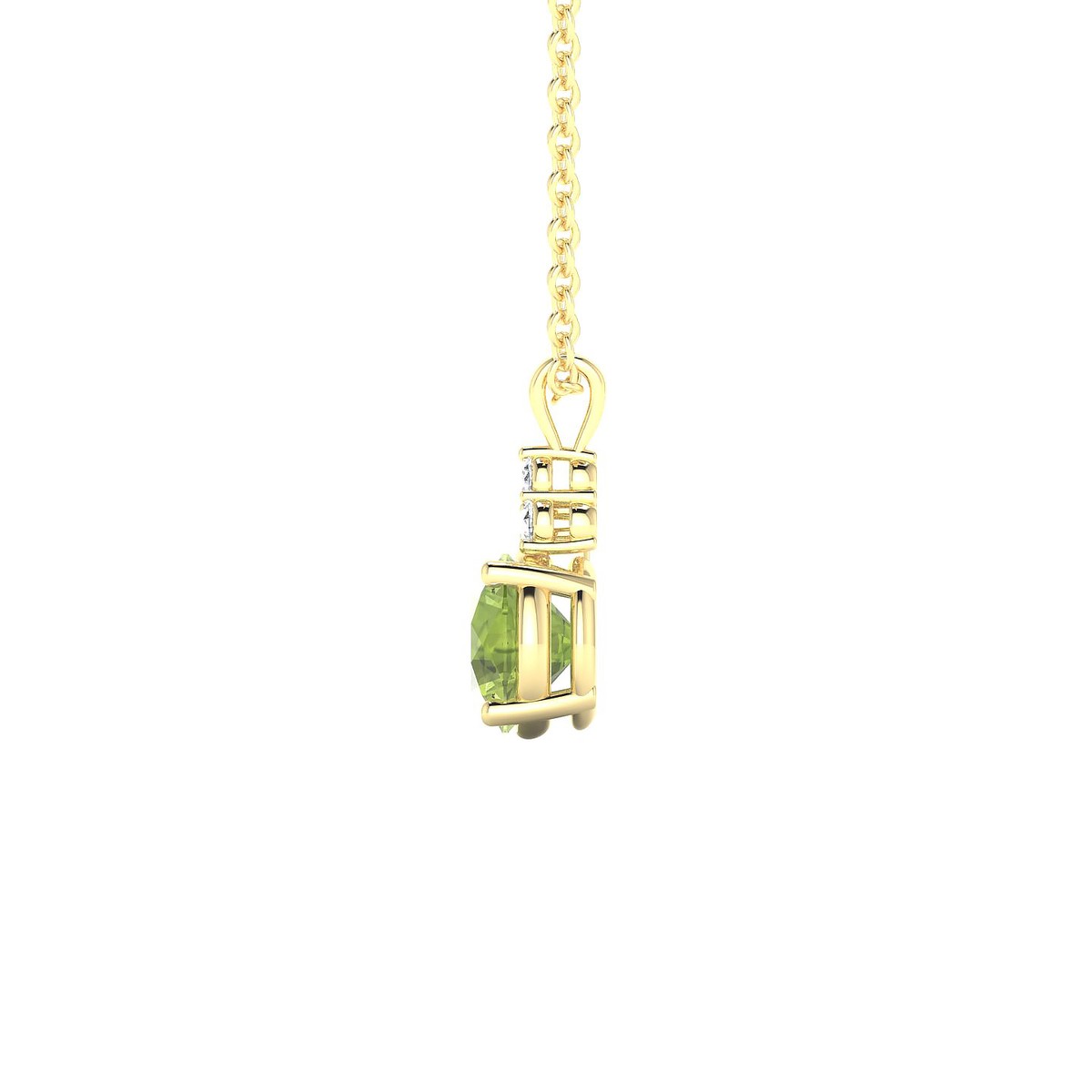 Mirage | 18k Yellow Gold 6 mm Round Peridot Pendant
