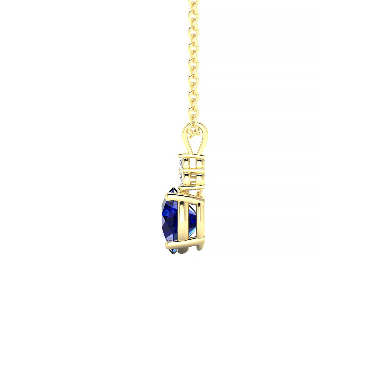 Mirage | 18k Yellow Gold 6 mm Round Sapphire Pendant