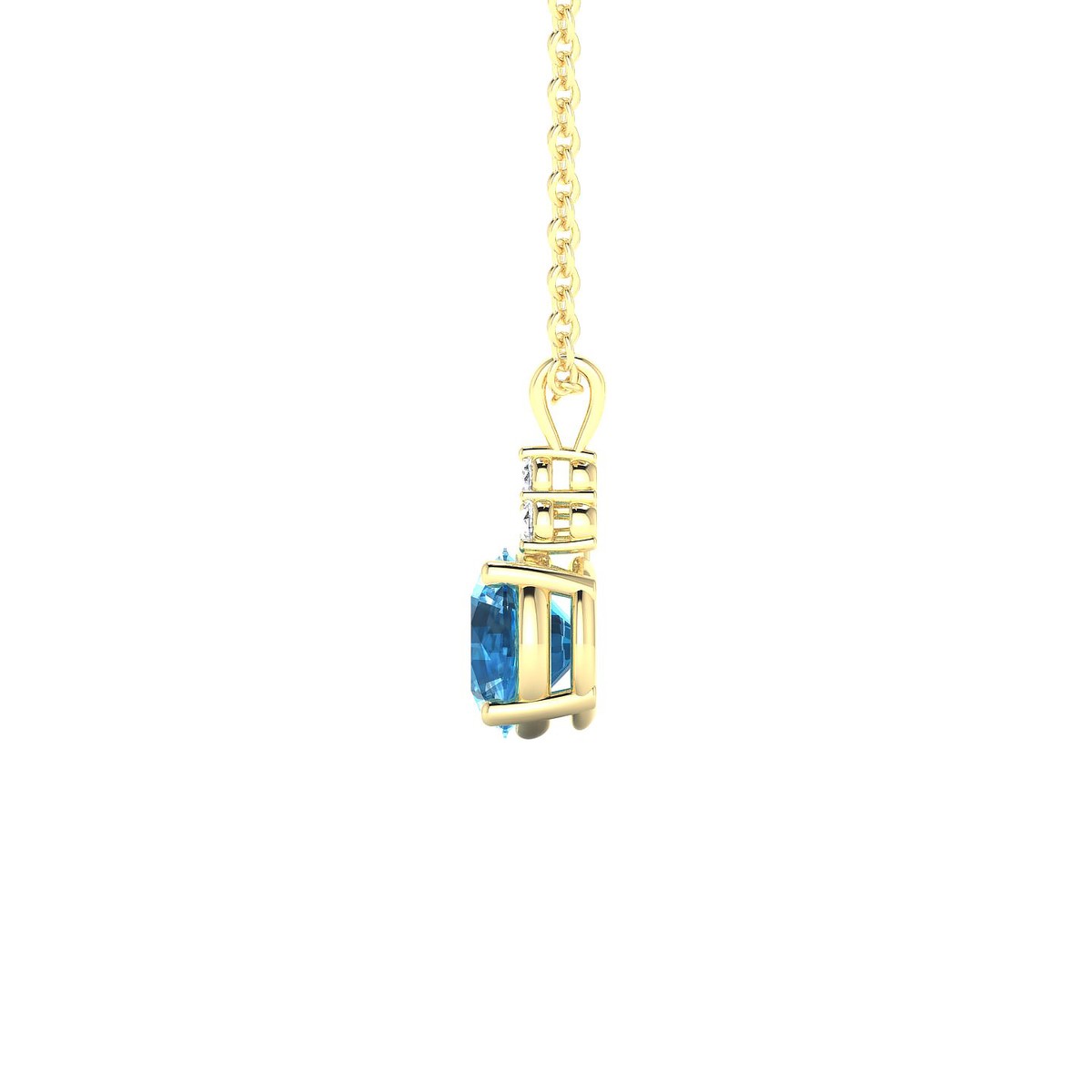 Mirage | 18k Yellow Gold 6 mm Round Topaz Pendant