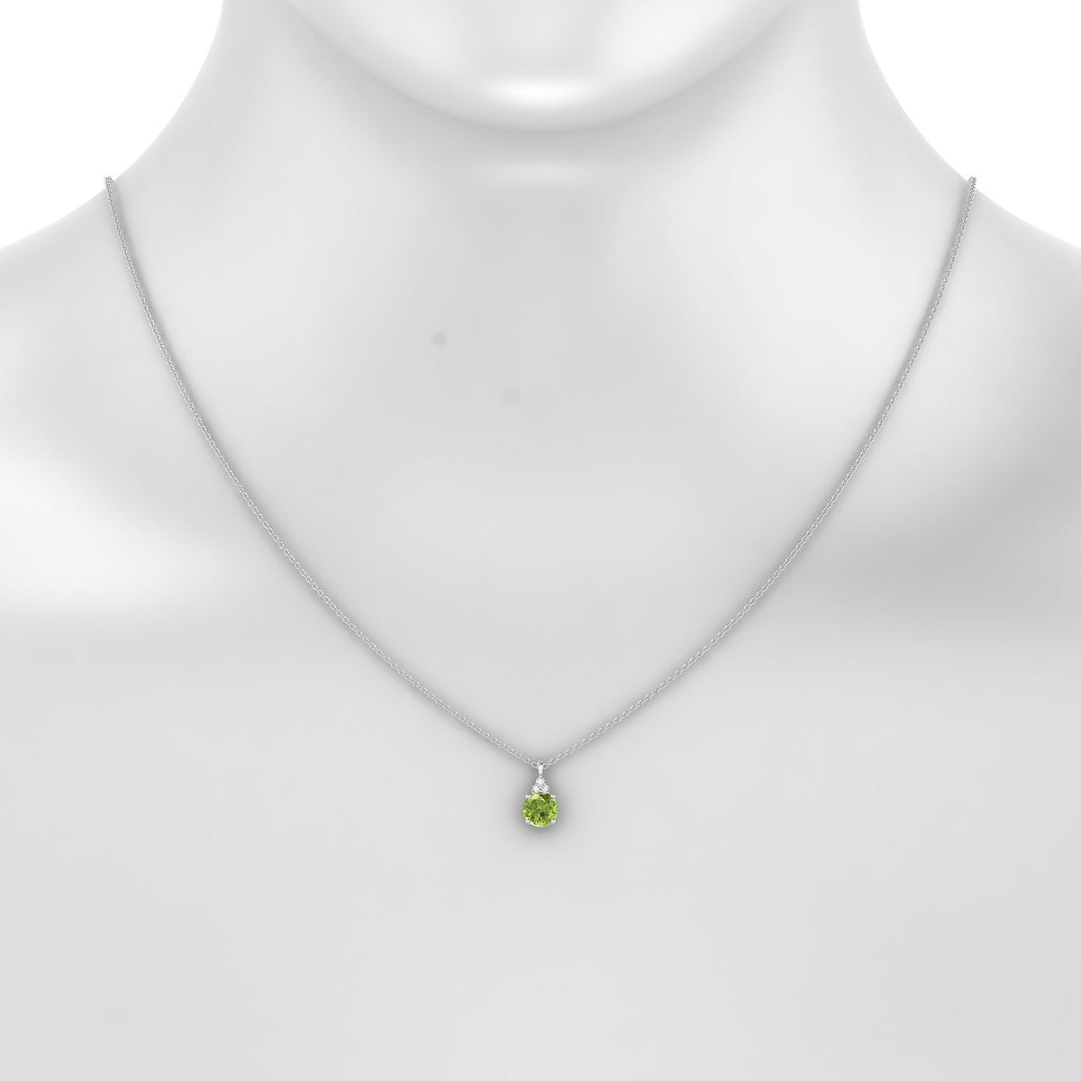 Mirage | 18k White Gold 6 mm Round Peridot Pendant