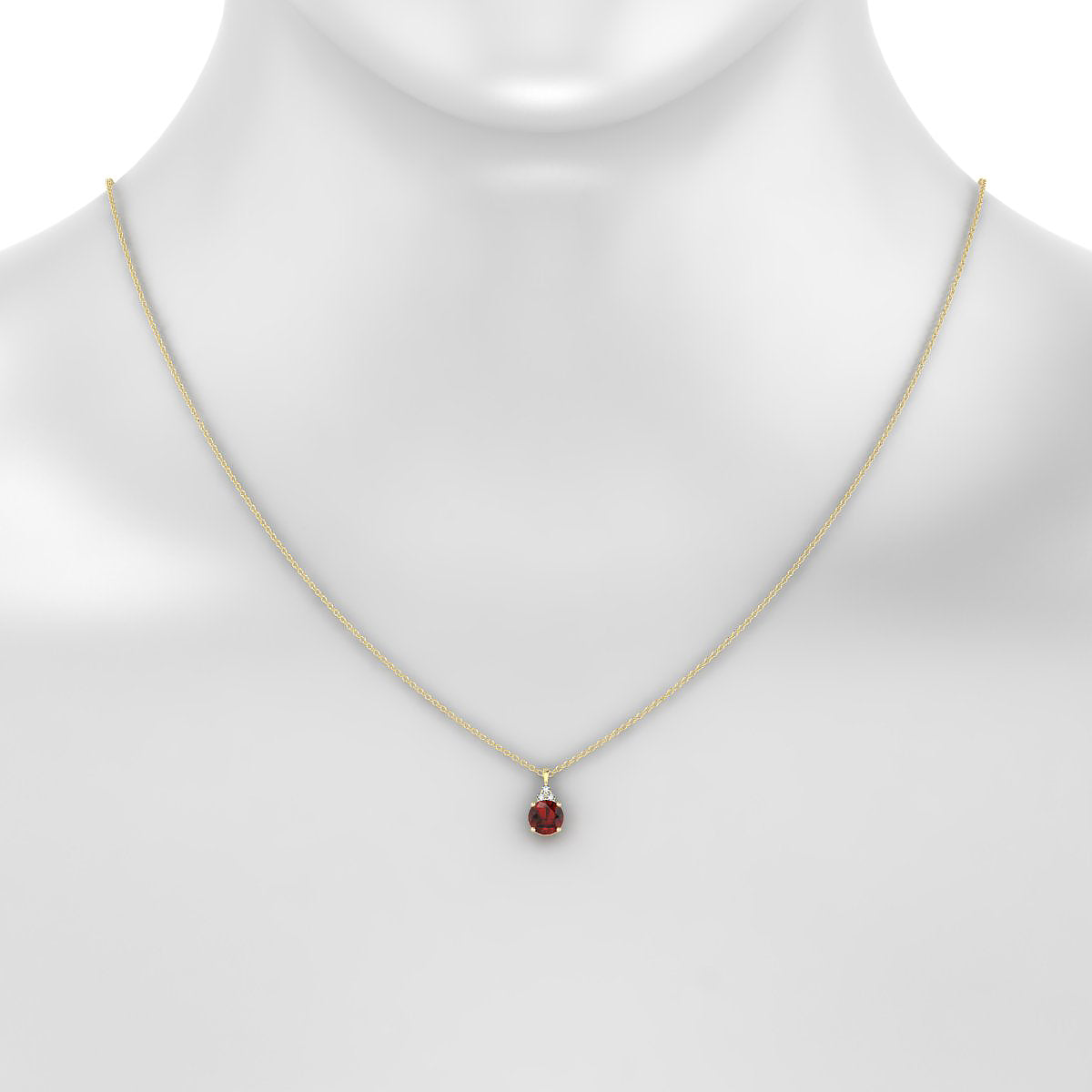Mirage | 18k Yellow Gold 6 mm Round Garnet Pendant