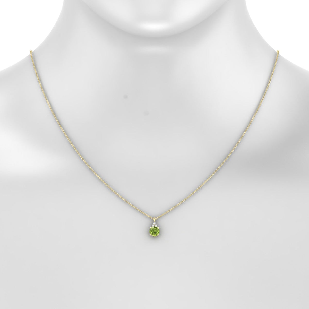Mirage | 18k Yellow Gold 6 mm Round Peridot Pendant