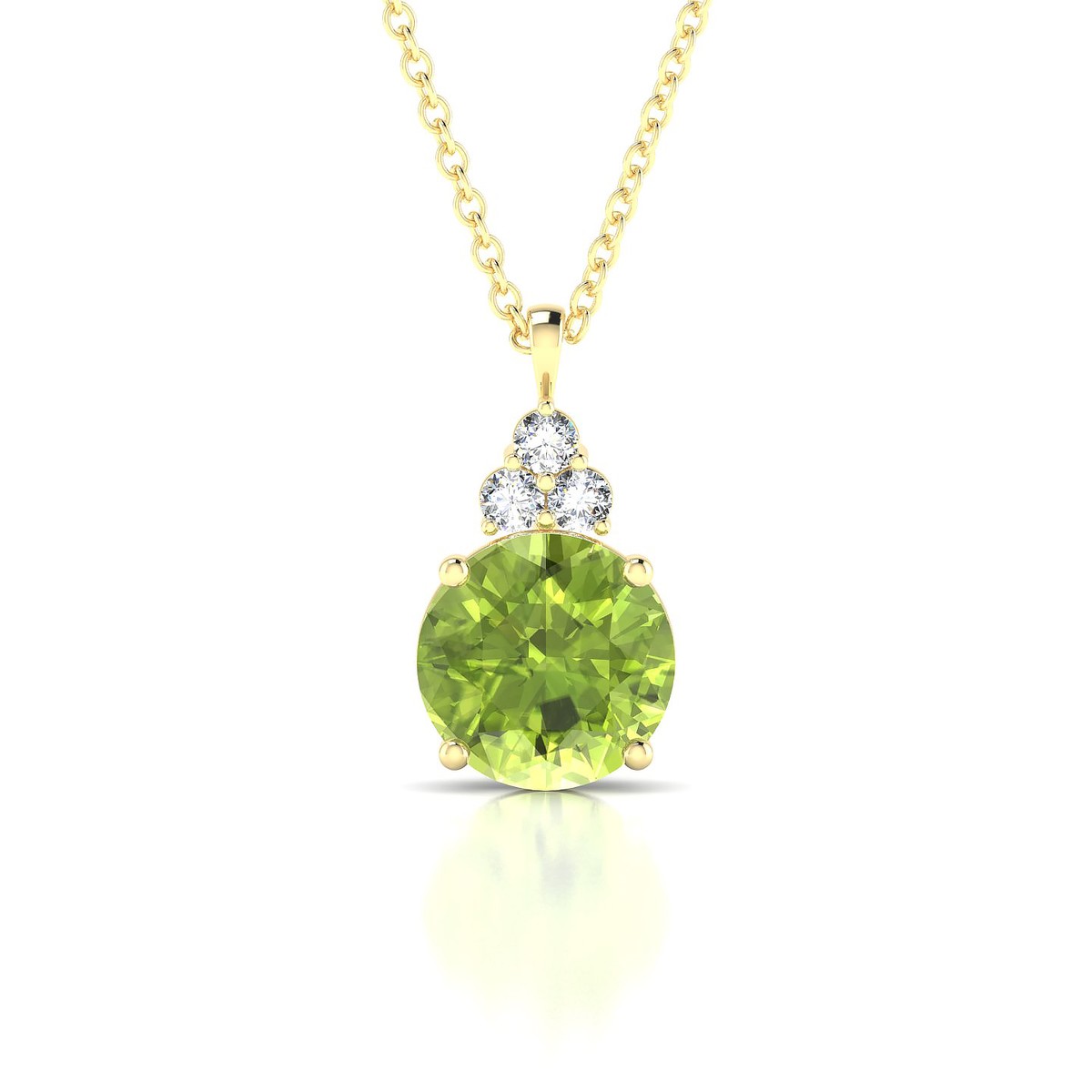 Mirage | 18k Yellow Gold 8 mm Round Peridot Pendant