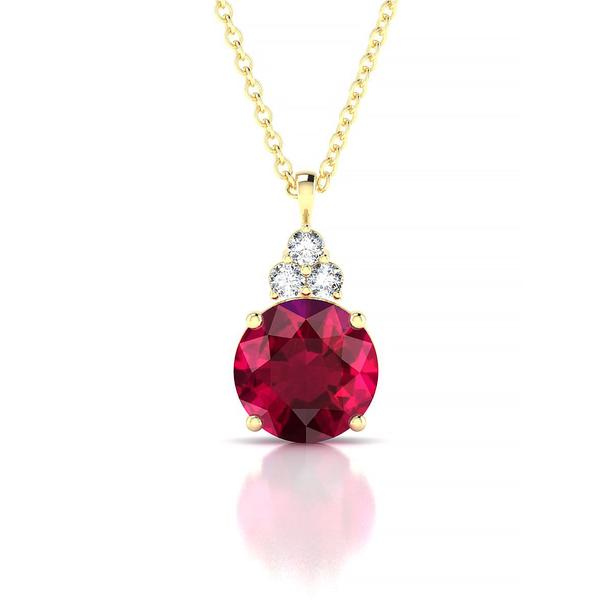 Mirage | 18k Yellow Gold 8 mm Round Ruby Pendant