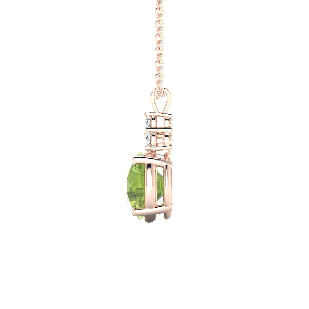 Mirage | 18k Rose Gold 8 mm Round Peridot Pendant
