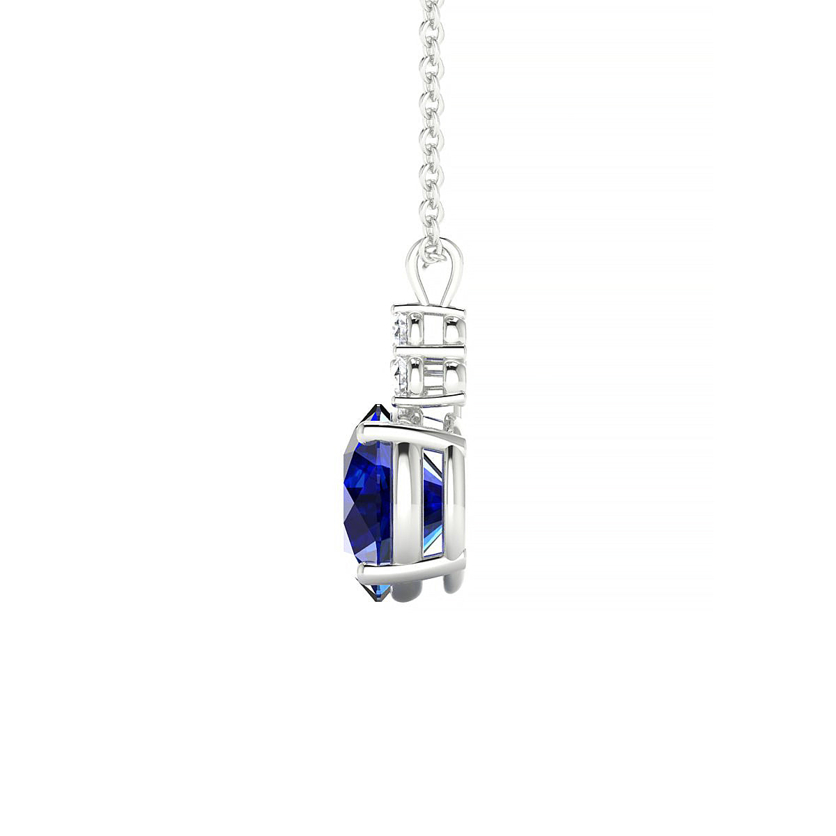 Mirage | 18k White Gold 8 mm Round Sapphire Pendant