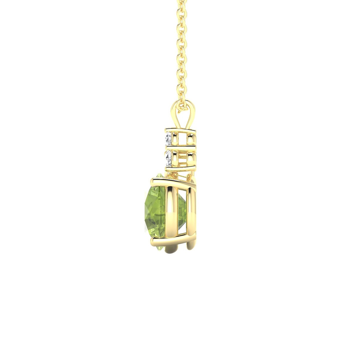 Mirage | 18k Yellow Gold 8 mm Round Peridot Pendant