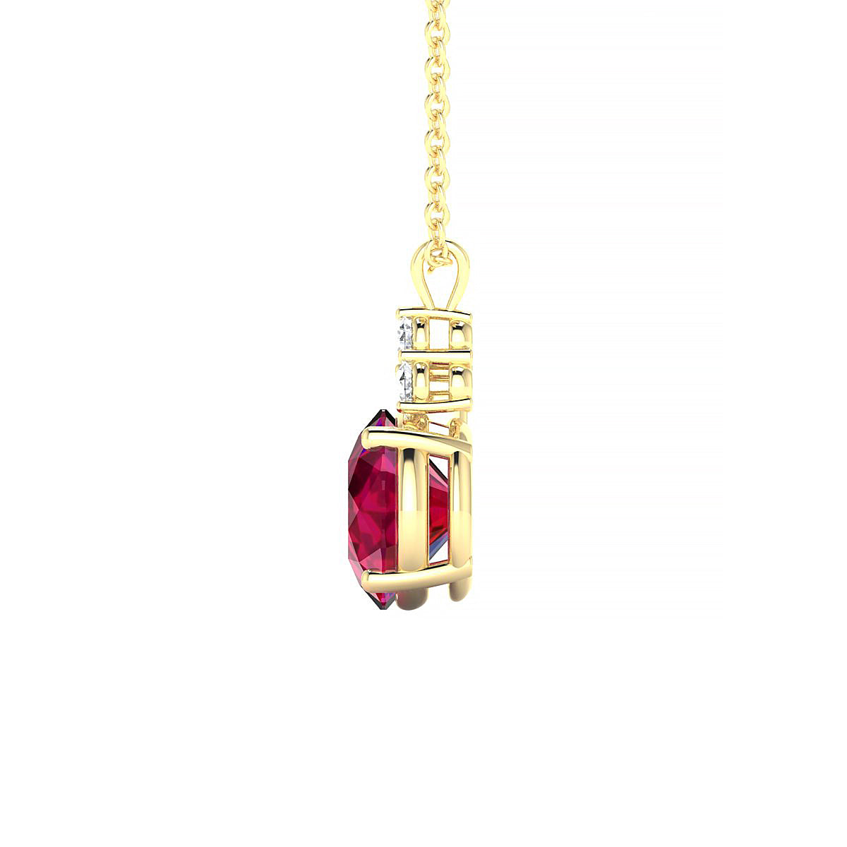Mirage | 18k Yellow Gold 8 mm Round Ruby Pendant