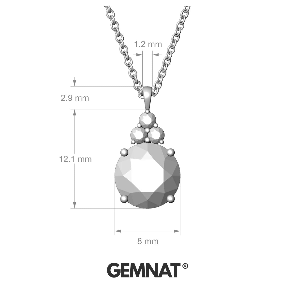 Mirage | 18k Rose Gold 8 mm Round Peridot Pendant