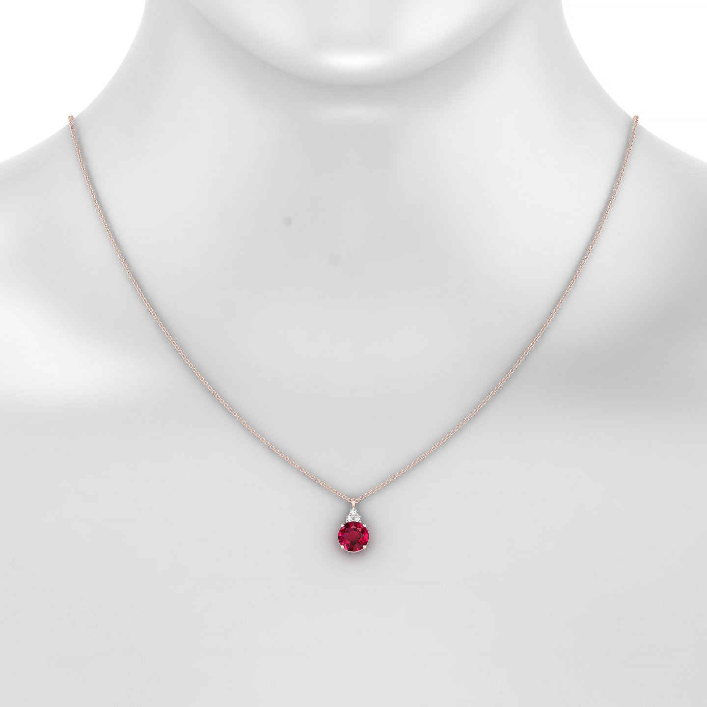 Mirage | 18k Rose Gold 8 mm Round Ruby Pendant