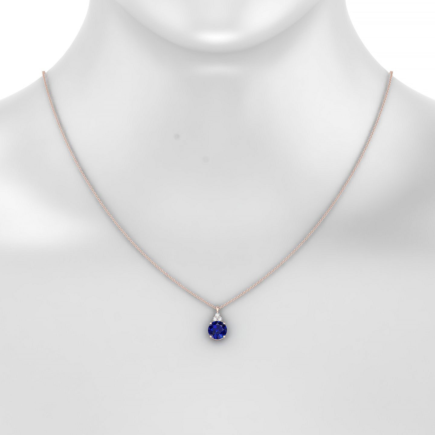 Mirage | 18k Rose Gold 8 mm Round Sapphire Pendant
