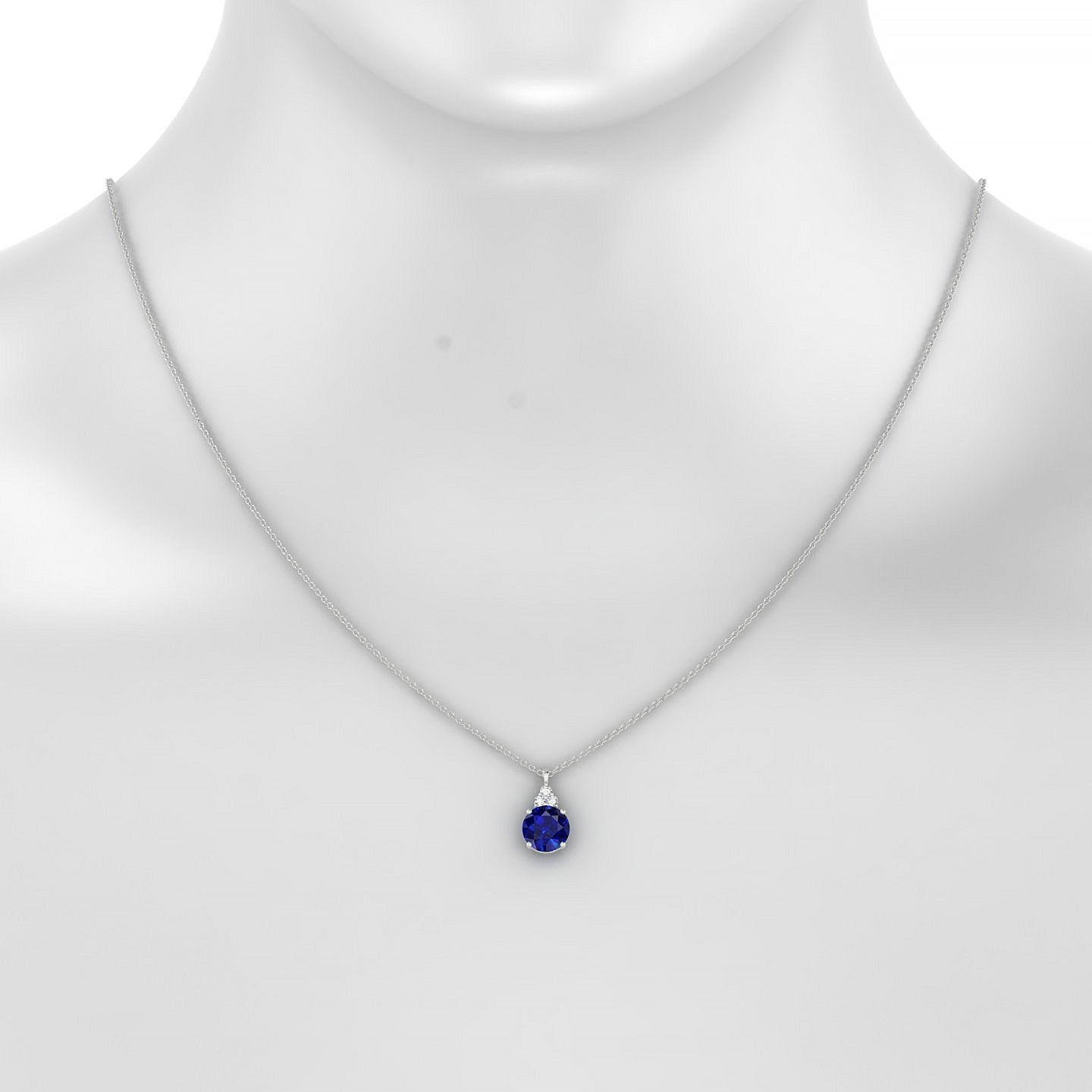 Mirage | 18k White Gold 8 mm Round Sapphire Pendant