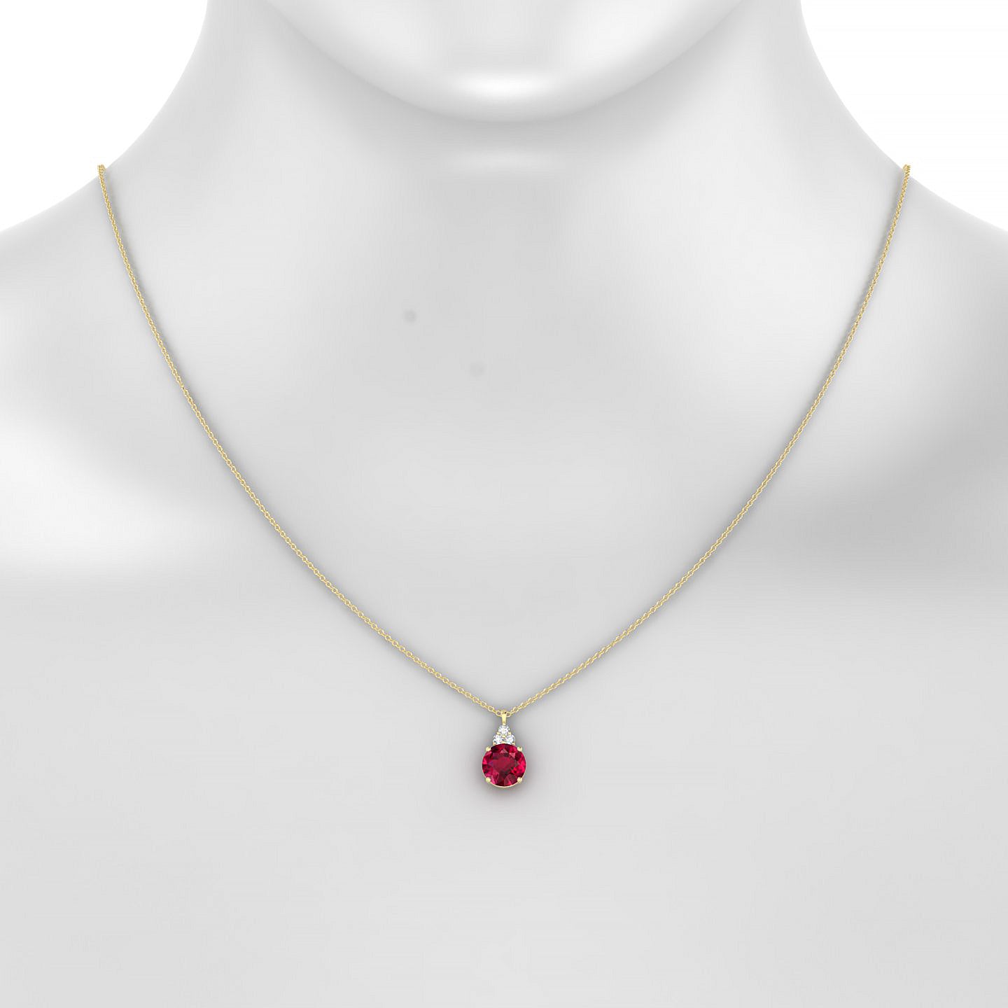 Mirage | 18k Yellow Gold 8 mm Round Ruby Pendant