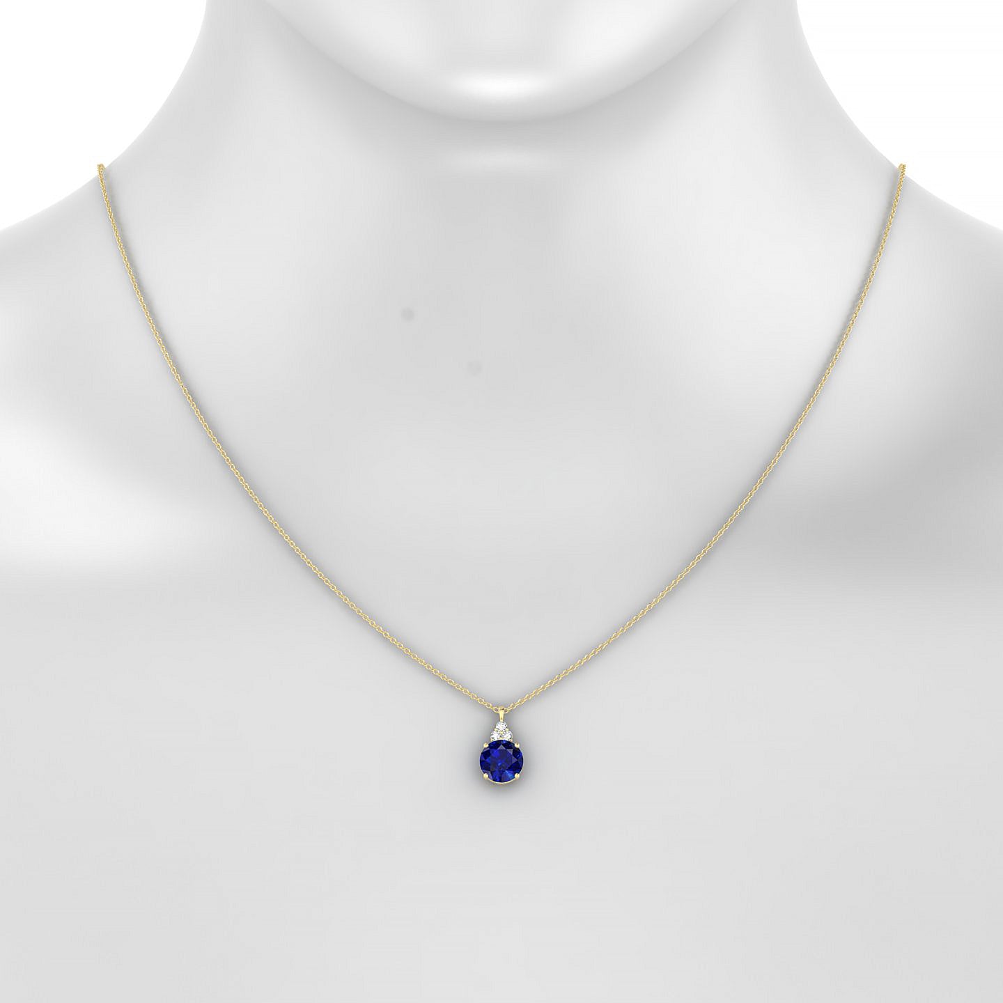 Mirage | 18k Yellow Gold 8 mm Round Sapphire Pendant