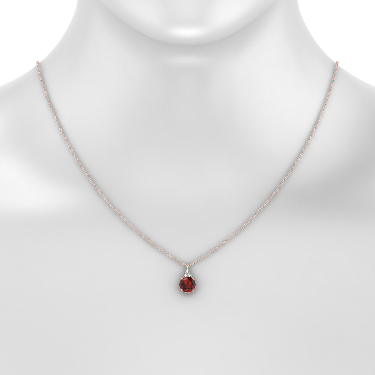 Mirage | 18k Rose Gold 8 mm Round Garnet Pendant