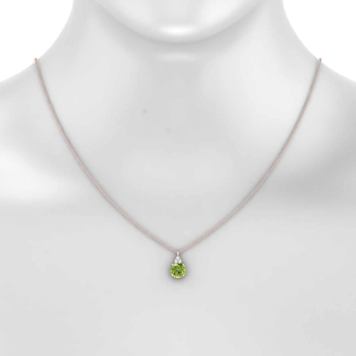 Mirage | 18k Rose Gold 8 mm Round Peridot Pendant