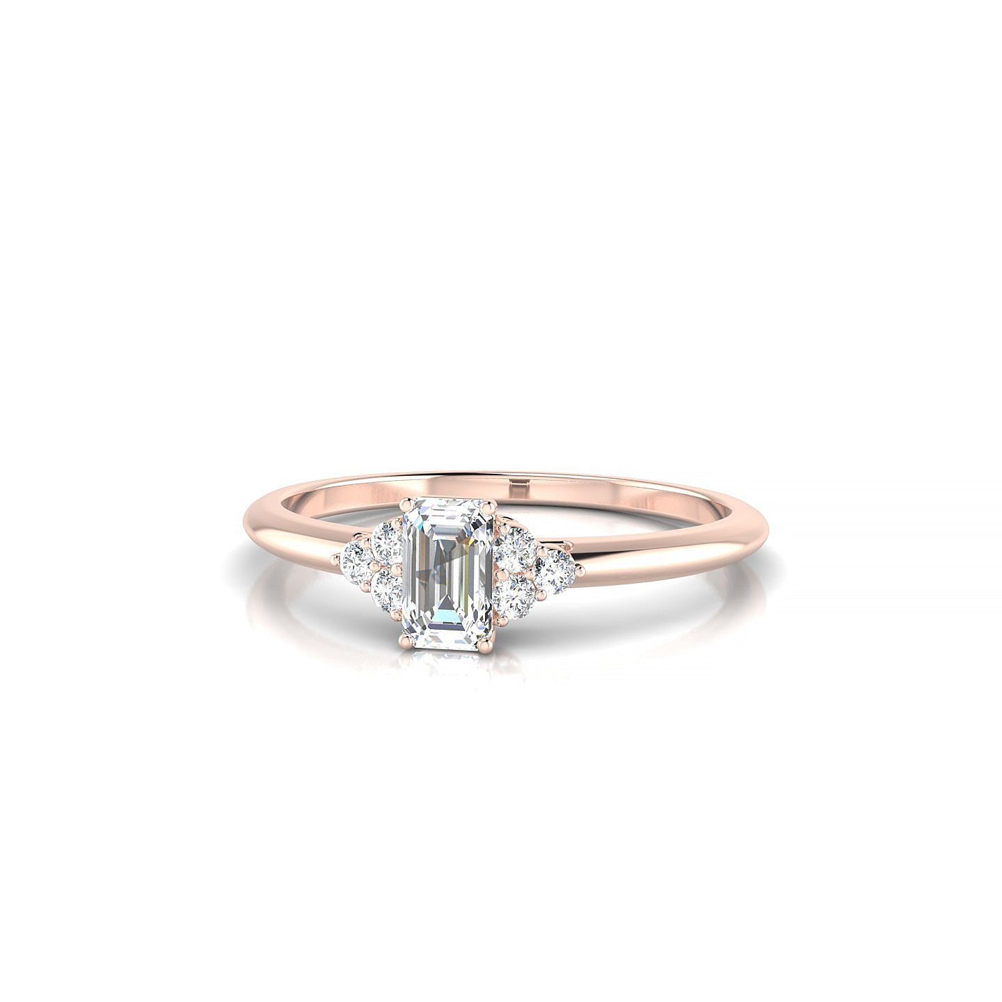 Mirage | 18k Rose Gold 5 x 3 mm Emerald Diamond Ring