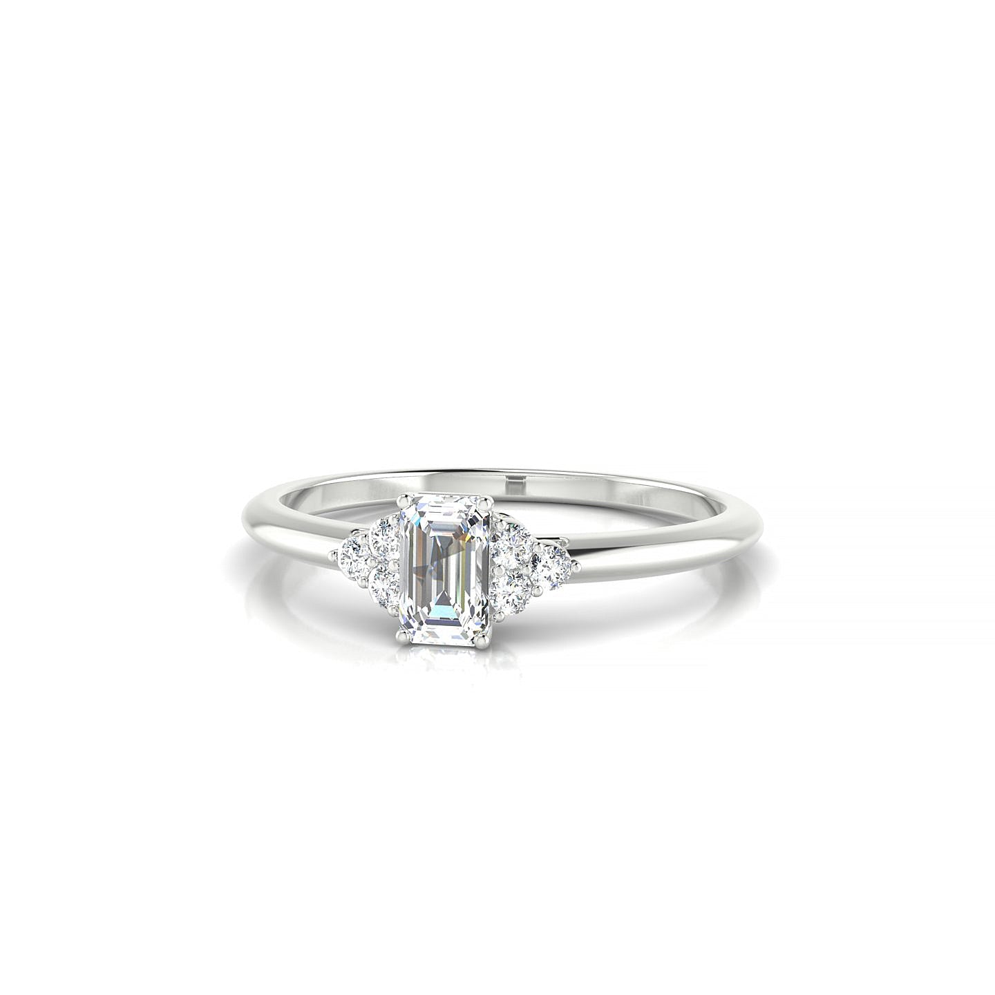 Mirage | 18k White Gold 5 x 3 mm Emerald Diamond Ring