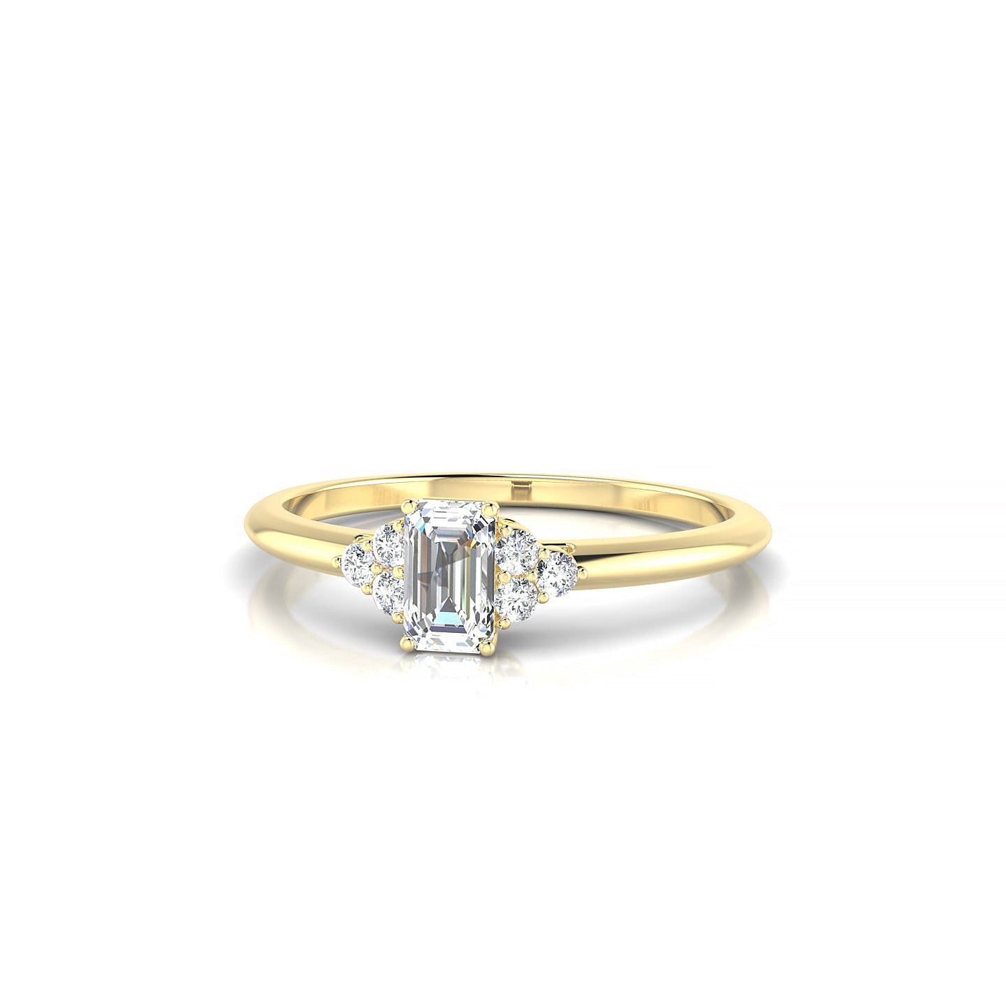 Mirage | 18k Yellow Gold 5 x 3 mm Emerald Diamond Ring