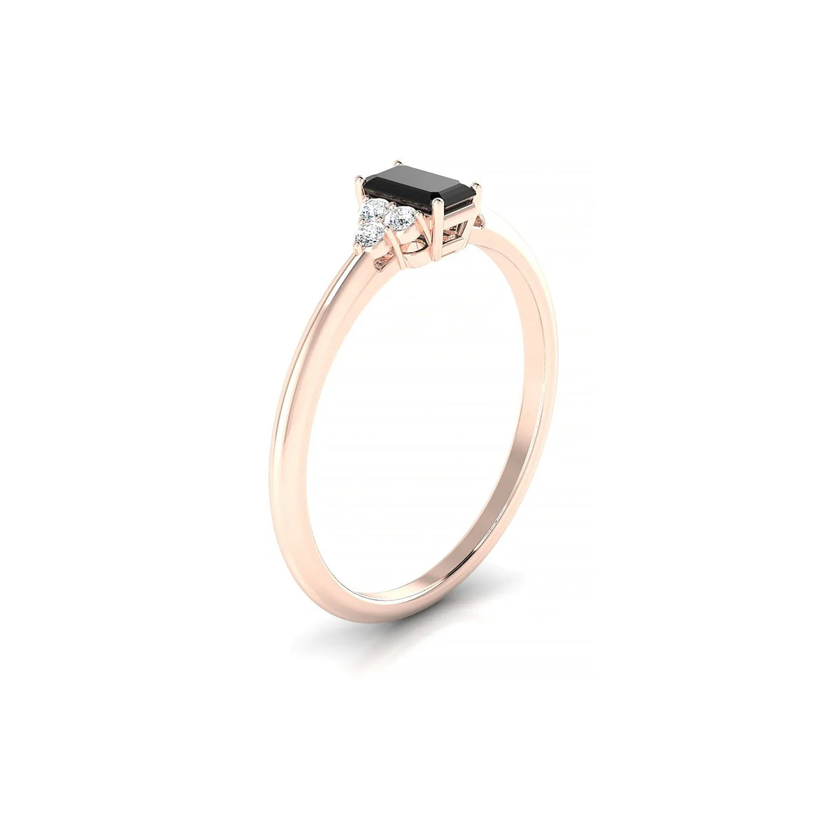 Mirage | 18k Rose Gold 5 x 3 mm Emerald Black Diamond Ring