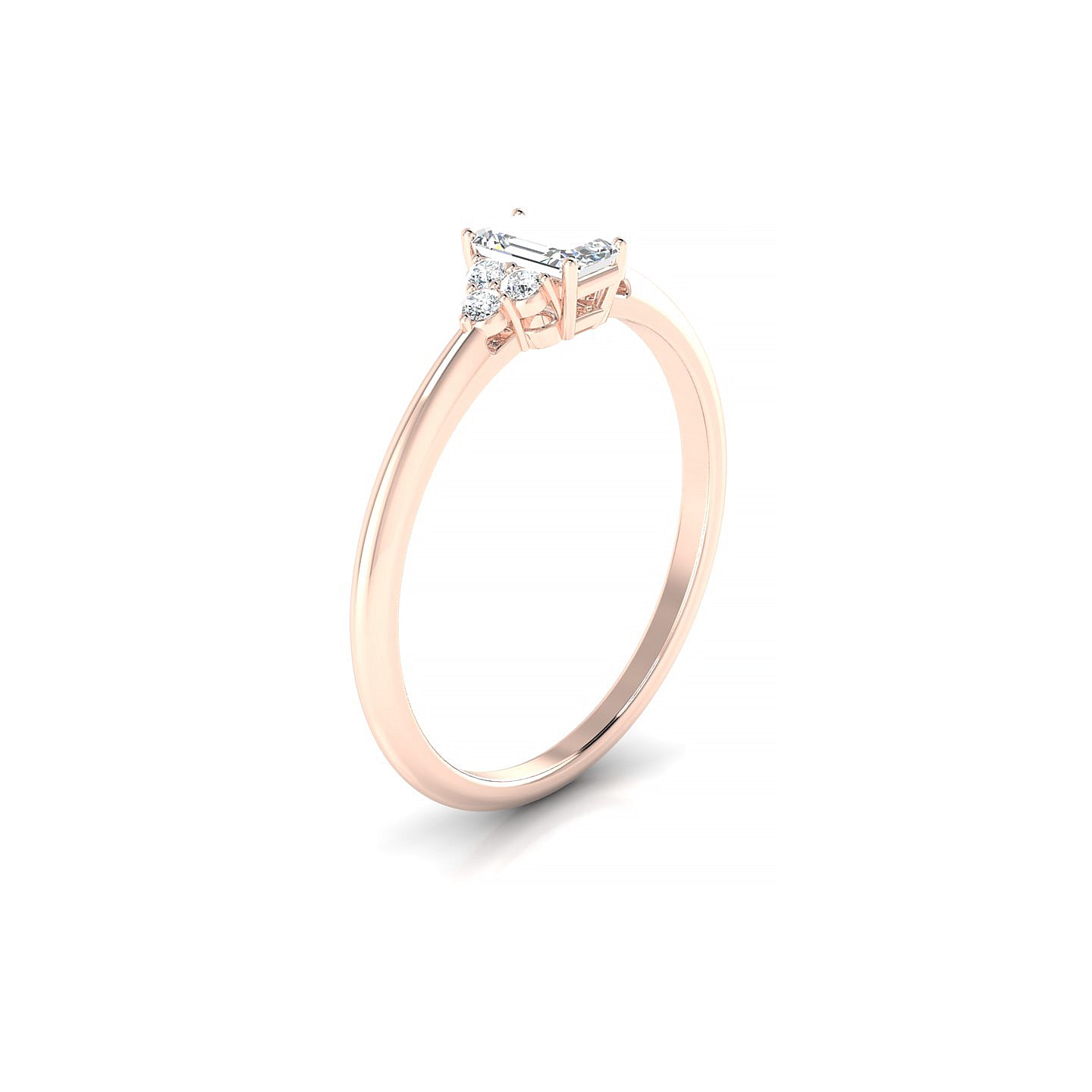 Mirage | 18k Rose Gold 5 x 3 mm Emerald Diamond Ring