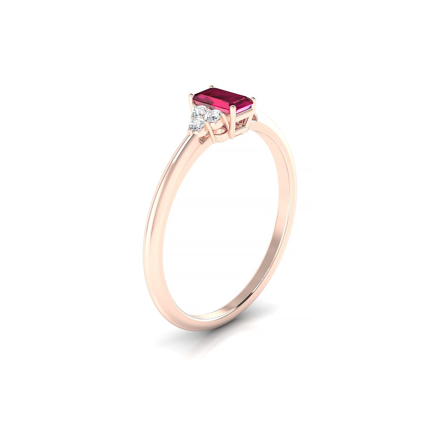 Mirage | 18k Rose Gold 5 x 3 mm Emerald Ruby Ring