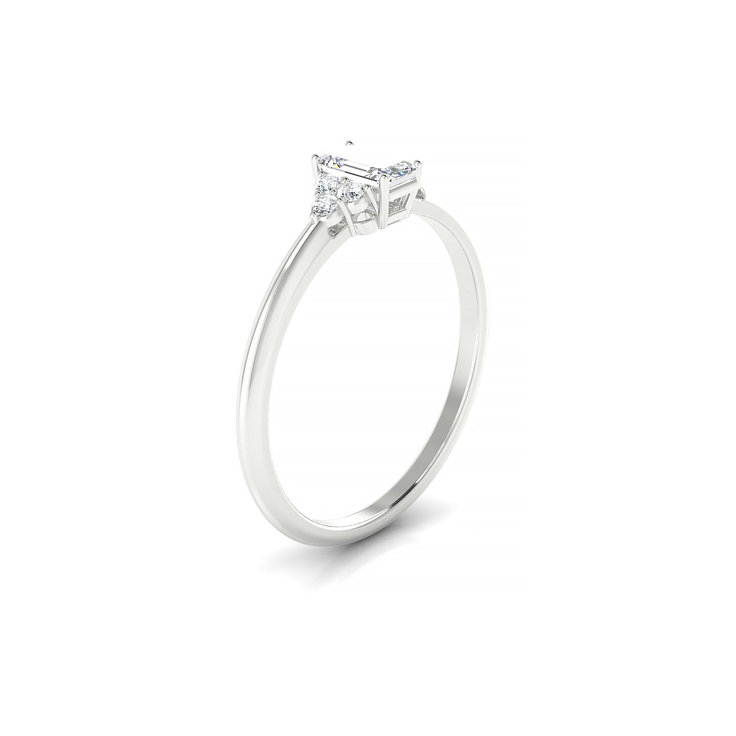 Mirage | 18k White Gold 5 x 3 mm Emerald Diamond Ring