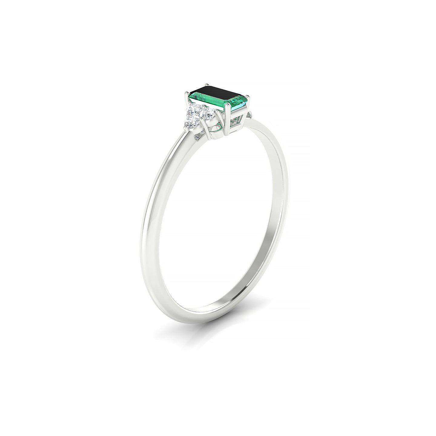 Mirage | 18k White Gold 5 x 3 mm Emerald Emerald Ring