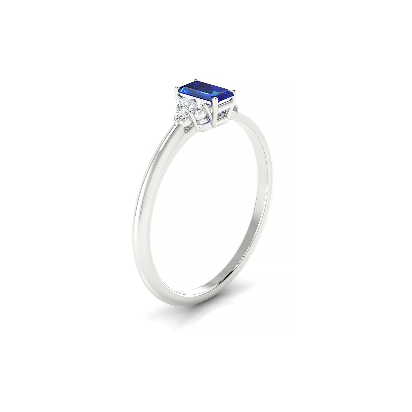 Mirage | 18k White Gold 5 x 3 mm Emerald Sapphire Ring