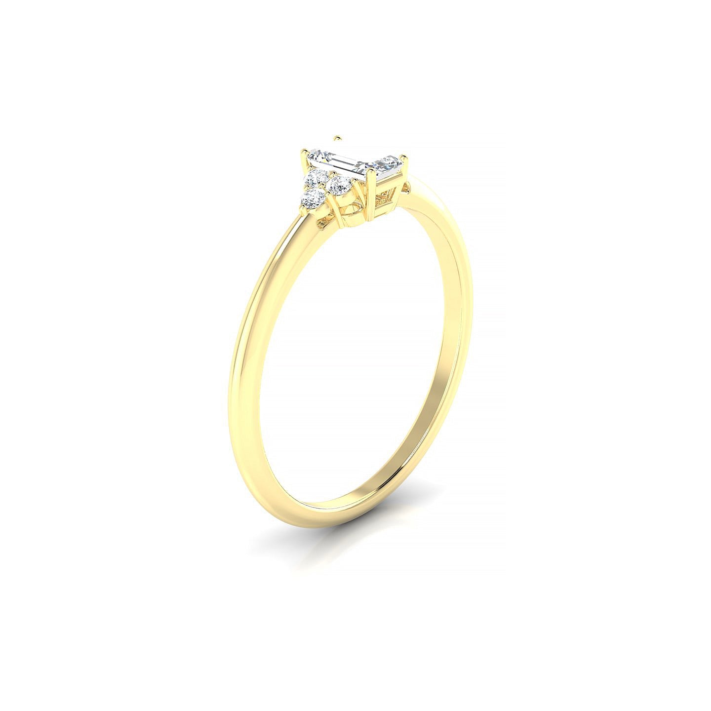 Mirage | 18k Yellow Gold 5 x 3 mm Emerald Diamond Ring