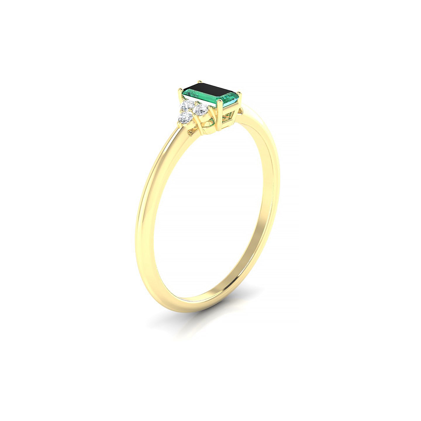Mirage | 18k Yellow Gold 5 x 3 mm Emerald Emerald Ring