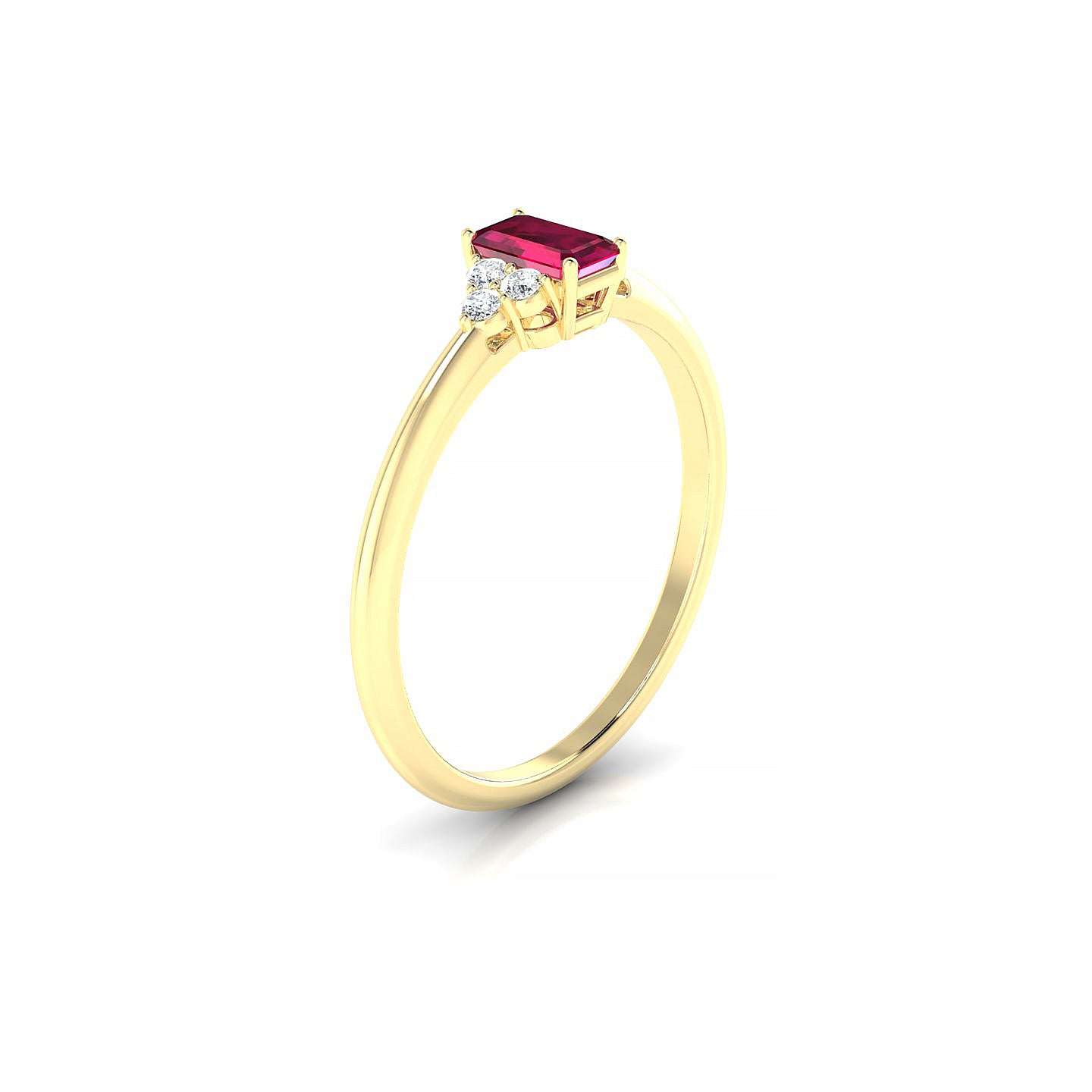 Mirage | 18k Yellow Gold 5 x 3 mm Emerald Ruby Ring