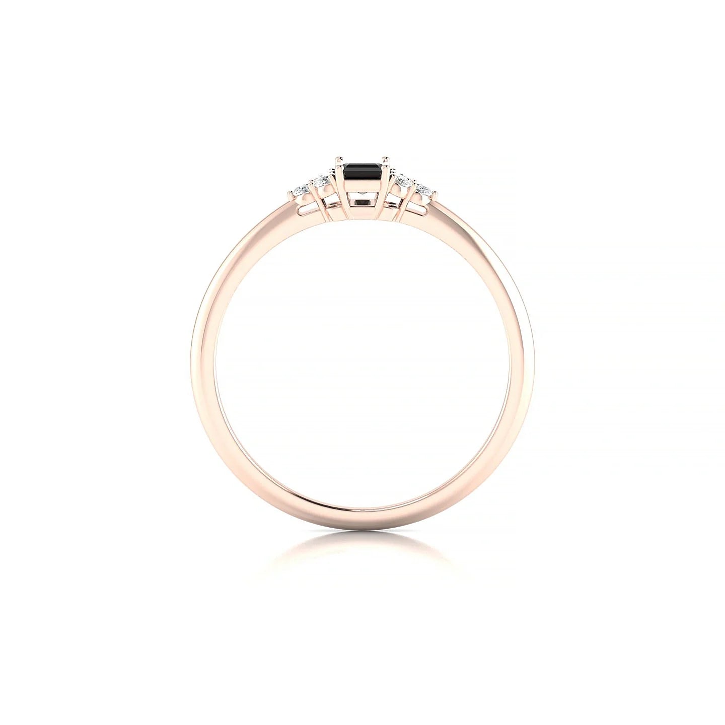 Mirage | 18k Rose Gold 5 x 3 mm Emerald Black Diamond Ring
