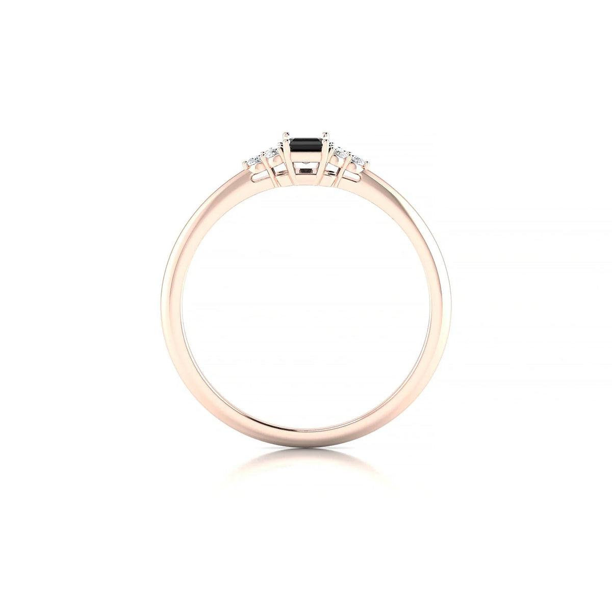 Mirage | 18k Rose Gold 5 x 3 mm Emerald Black Diamond Ring