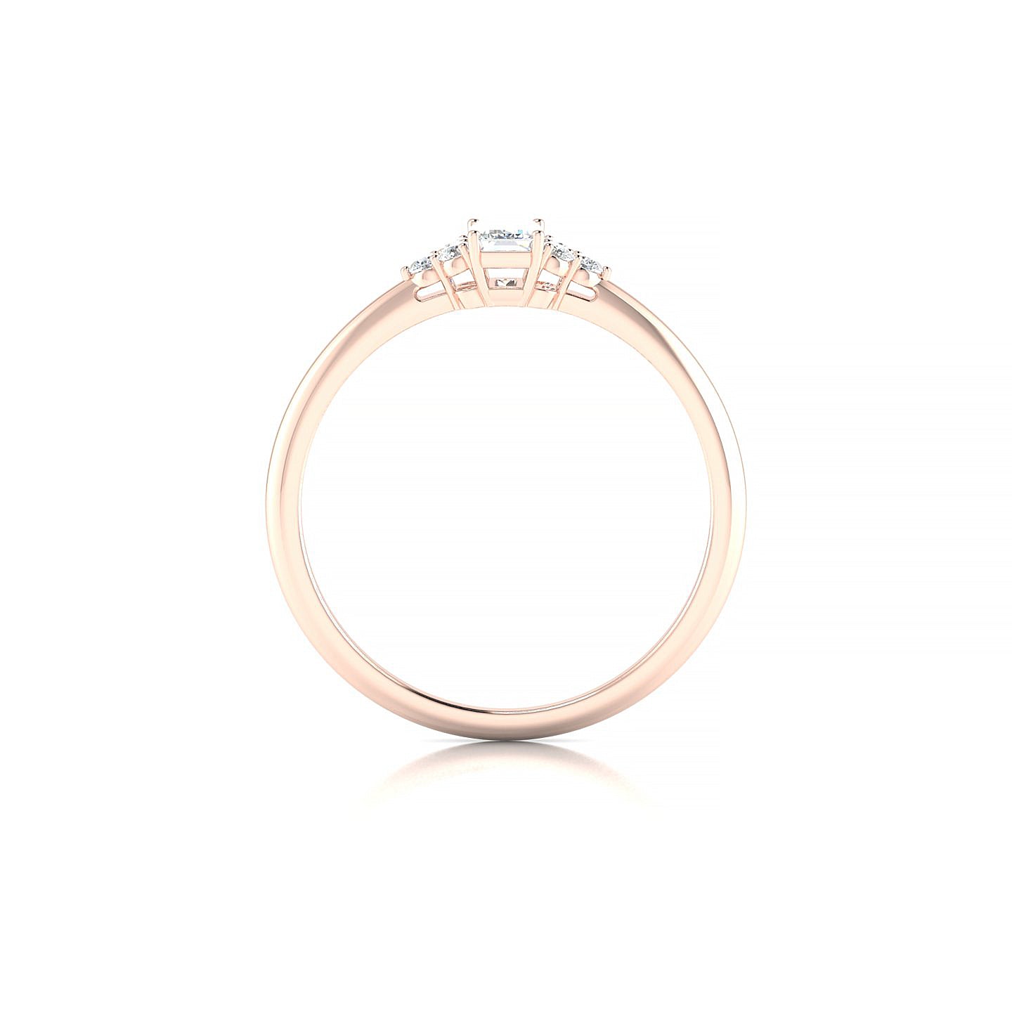 Mirage | 18k Rose Gold 5 x 3 mm Emerald Diamond Ring