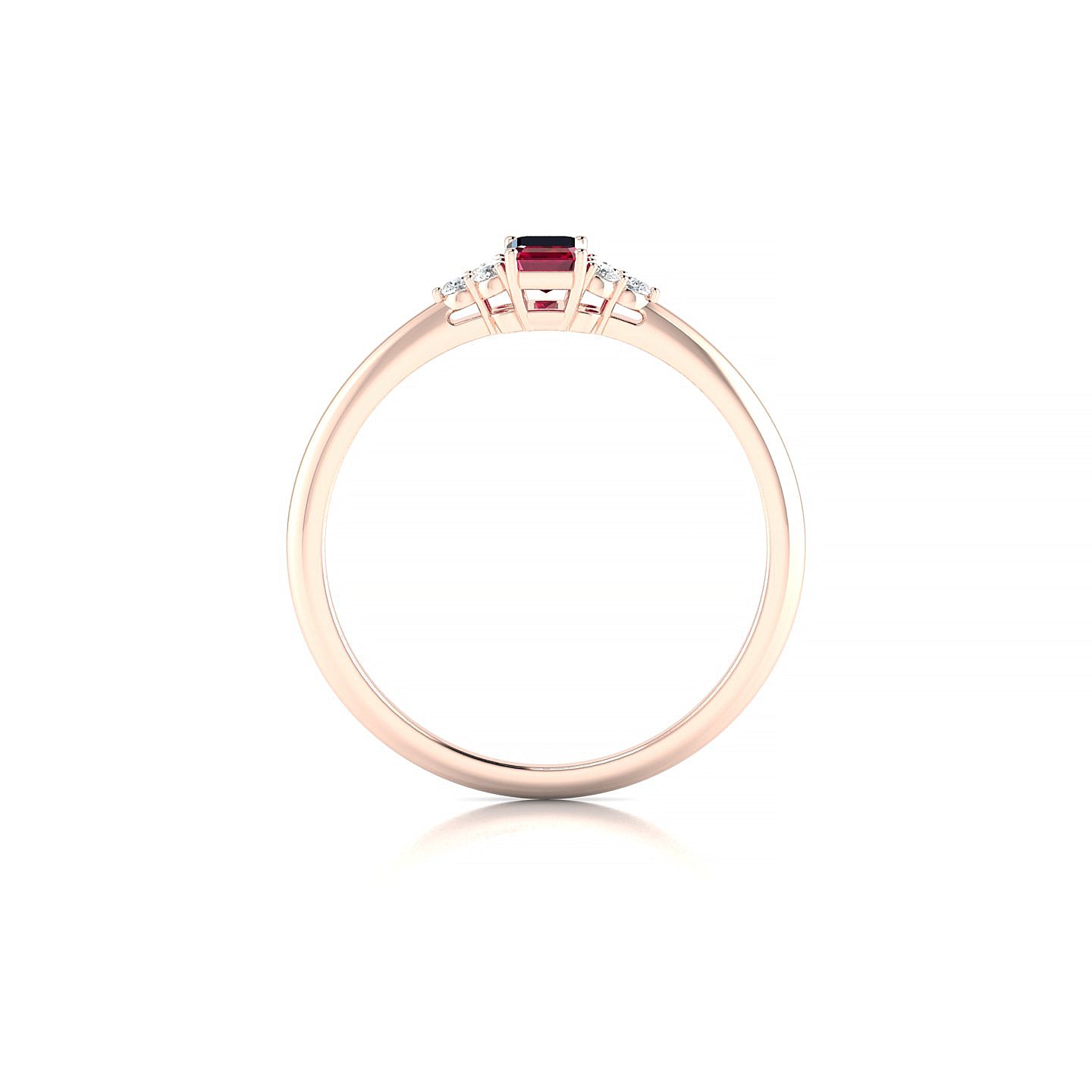 Mirage | 18k Rose Gold 5 x 3 mm Emerald Ruby Ring