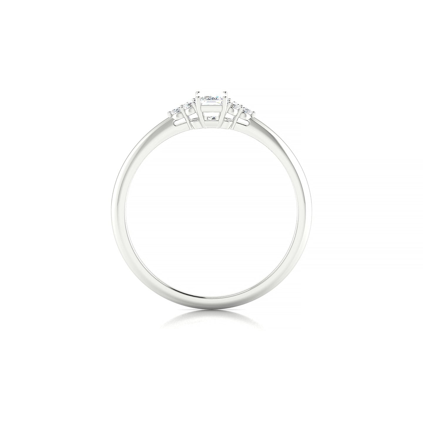 Mirage | 18k White Gold 5 x 3 mm Emerald Diamond Ring