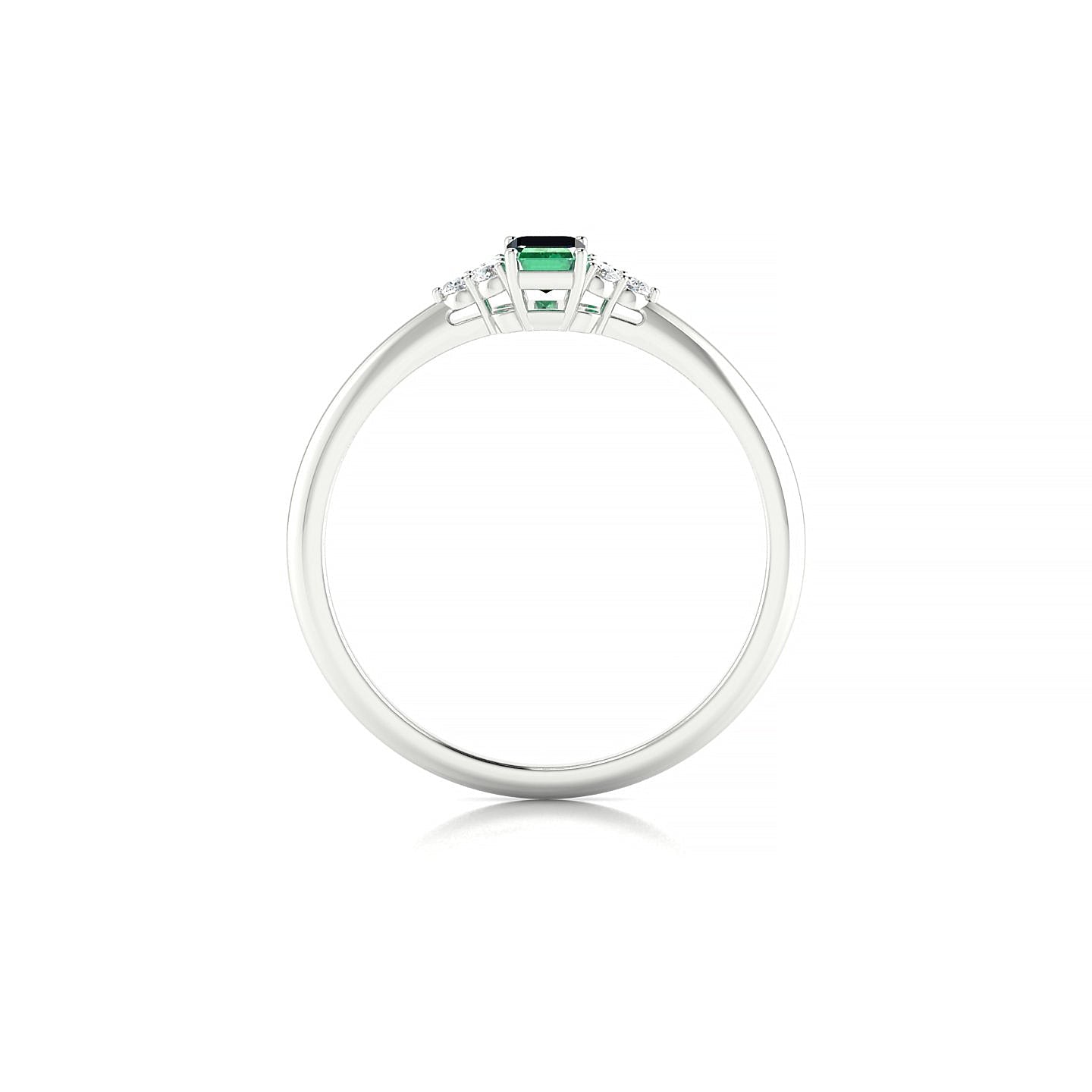 Mirage | 18k White Gold 5 x 3 mm Emerald Emerald Ring