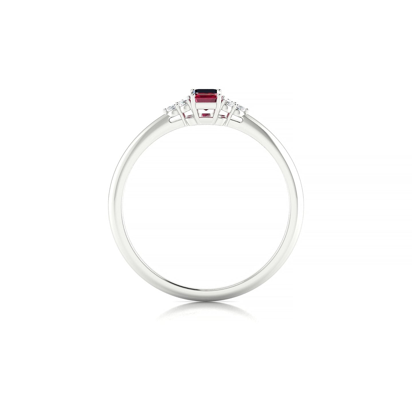 Mirage | 18k White Gold 5 x 3 mm Emerald Ruby Ring
