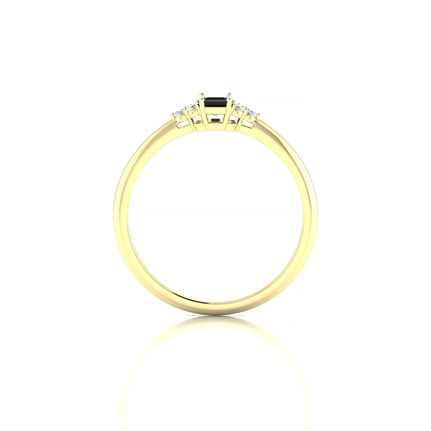 Mirage | 18k Yellow Gold 5 x 3 mm Emerald Black Diamond Ring