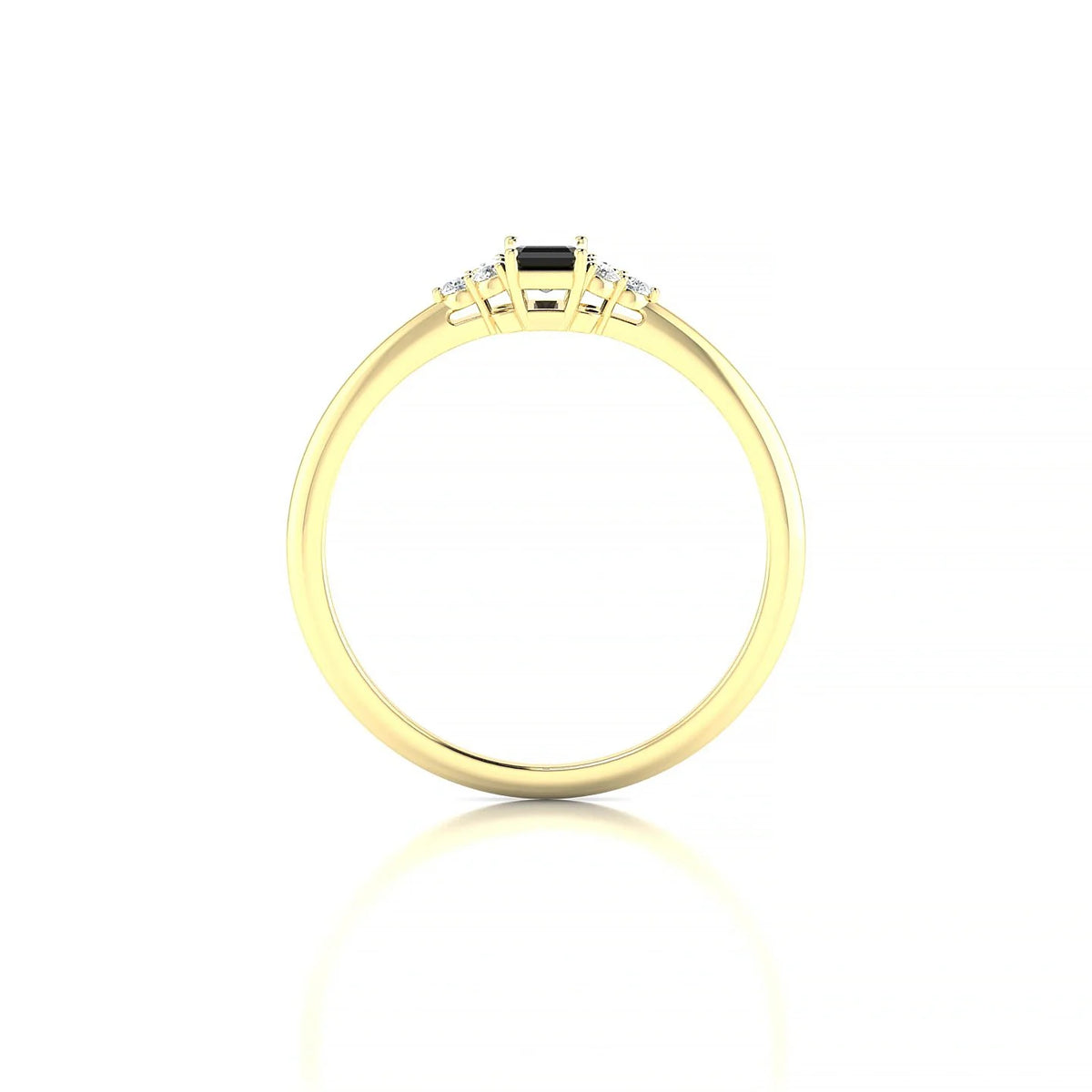 Mirage | 18k Yellow Gold 5 x 3 mm Emerald Black Diamond Ring