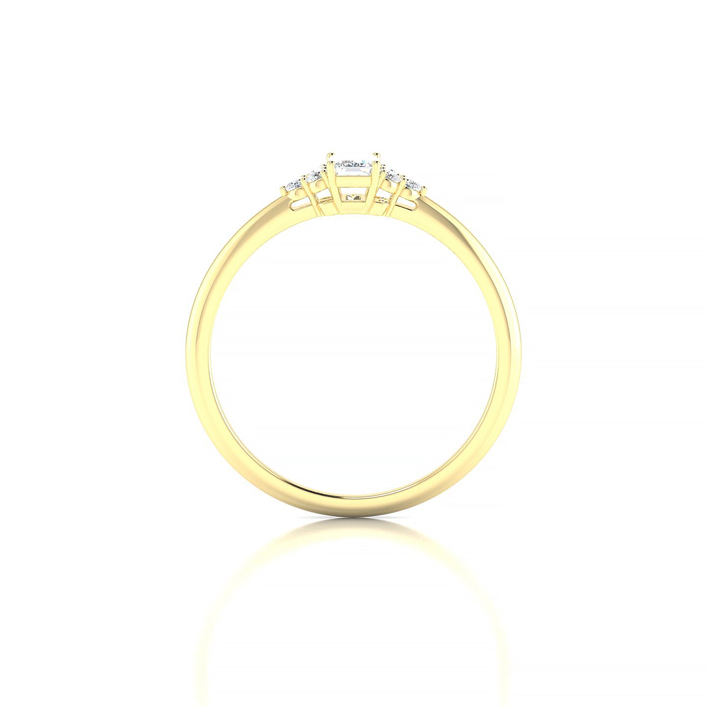 Mirage | 18k Yellow Gold 5 x 3 mm Emerald Diamond Ring