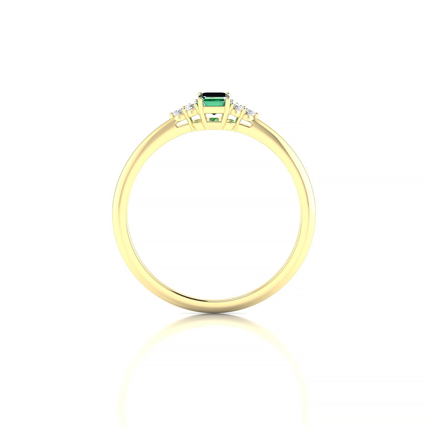 Mirage | 18k Yellow Gold 5 x 3 mm Emerald Emerald Ring